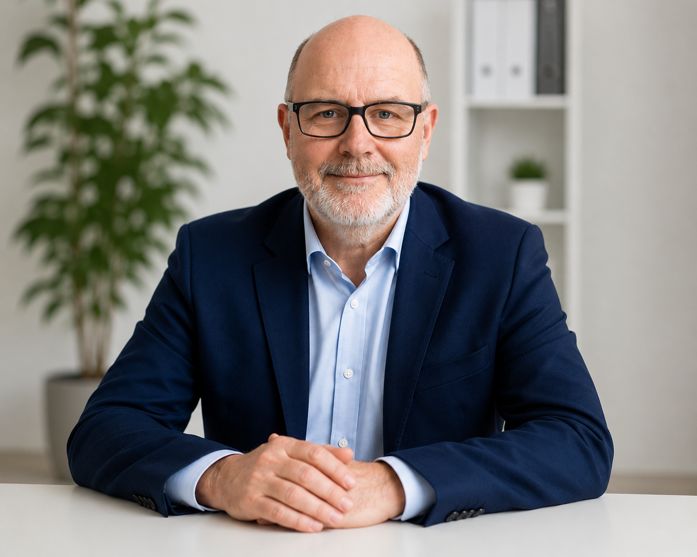 Harald Stahl, Betreuungsbüro Stahl, an seinem Schreibtisch.